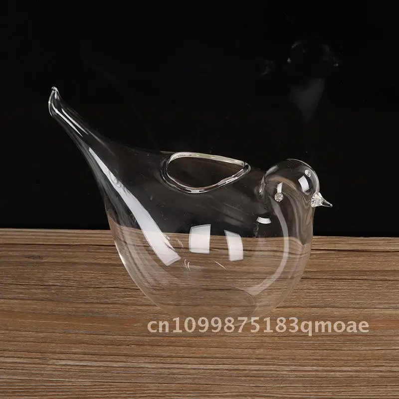 

Simple Bird Glass Hydroponic Vase Transparent Office Green Rose Plant Flower Ornament High Borosilicate Glassware for Home