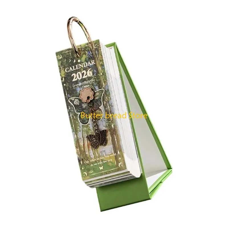 W89C 2026 Light Weight Daily Planner Calendar For Work Travel Study Sturdy Paper Pages Easy To Carry Mini Desk Calendar