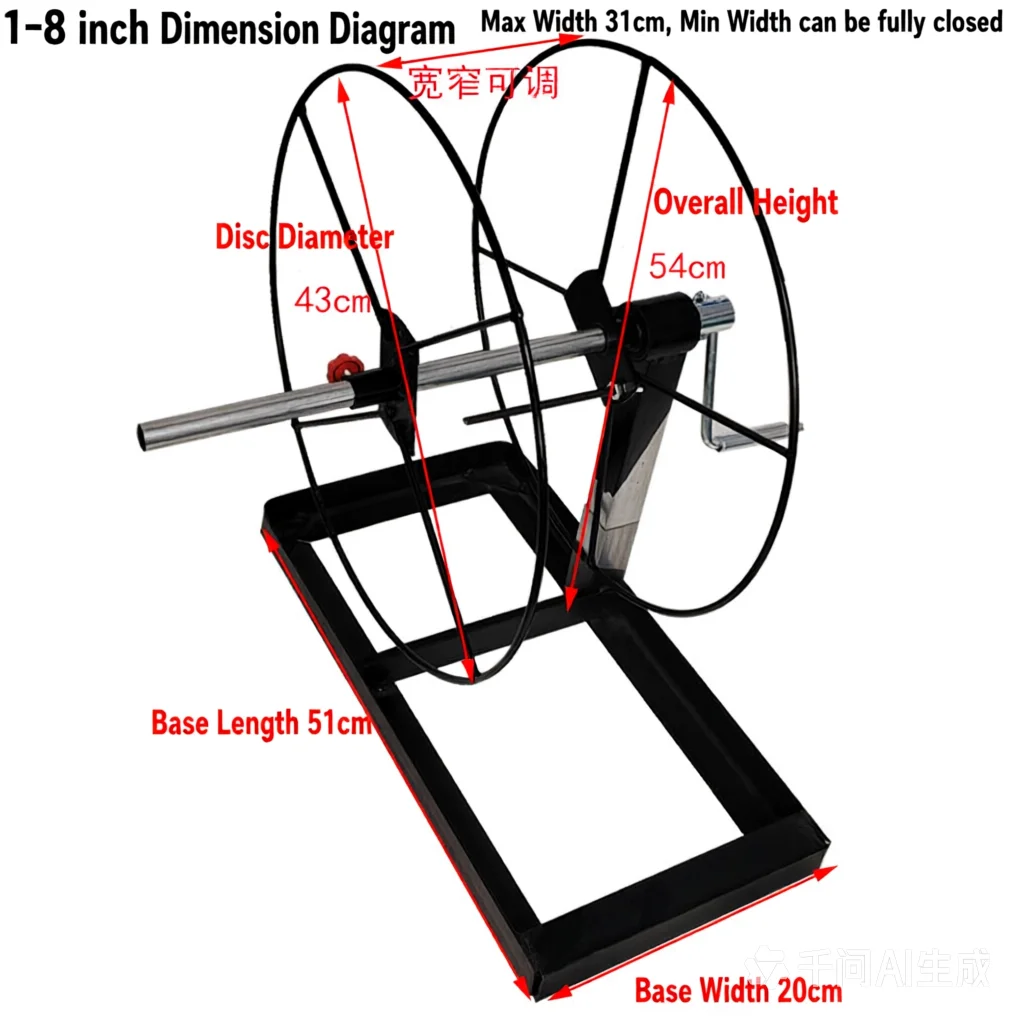 Hose Reel for Farm Use, Water Hose Winder, Pipe Winding Rack, 1‑8 inch White Dragon Fire‑fighting & Drip Irrigation Hose Take‑up