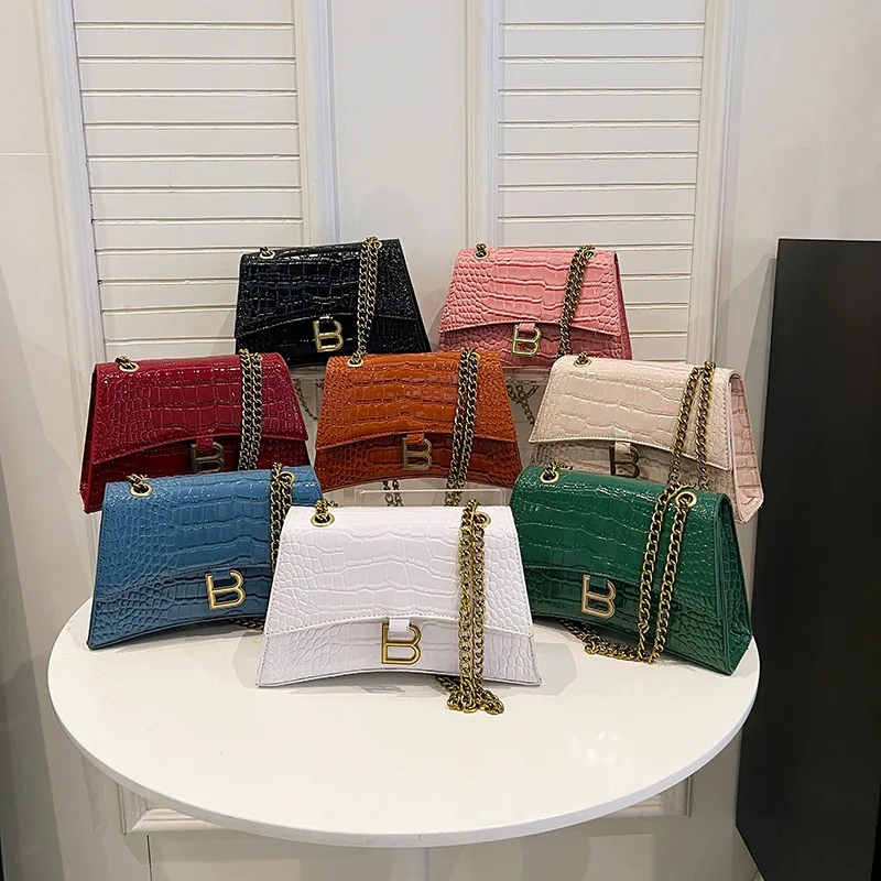 

Stone Texture Hourglass Bag 2026, Women's Designer Shoulder Bag, Chain Strap Crossbody Purse & Underarm Bag