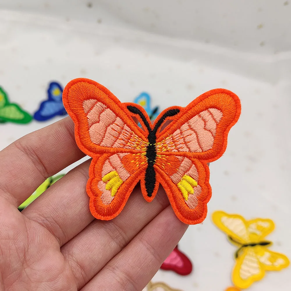 Colored Butterfly Patch For Clothing Kids Parches Embroidery DIY Iron Sticker Sew On Patches Repair Hole Decorate