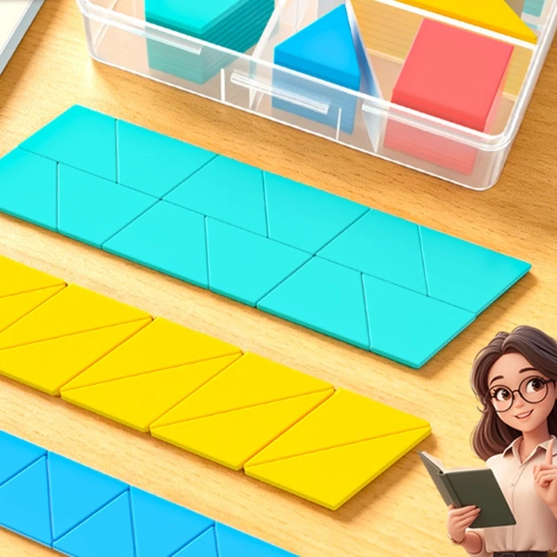  Plastic Geometry Puzzle Kid Educational Toy Math Learning Aid for Classroom