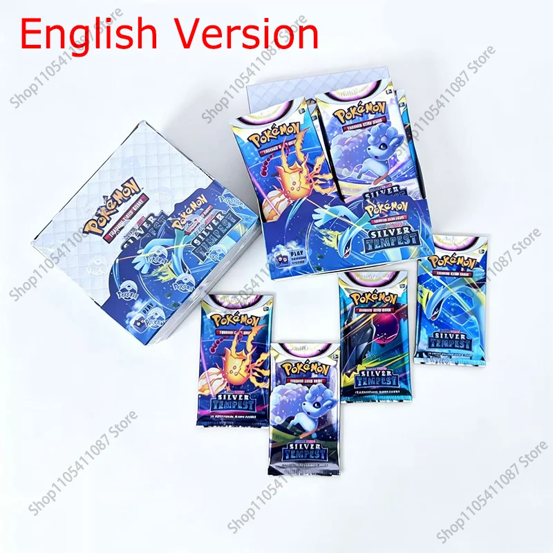 **360Pcs Pokémon Card Sword Shield Silver Tempest Booster Packs English TCG Trading Cards Game Collection Toys Birthday Gift