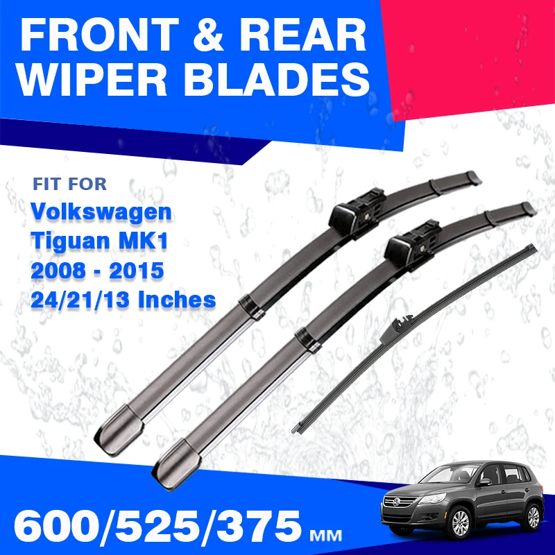 Front Rear Wiper Blades Set For Volkswagen VW Tiguan MK1 2007 - 2017 R Line Windshield Window Windscreen 24