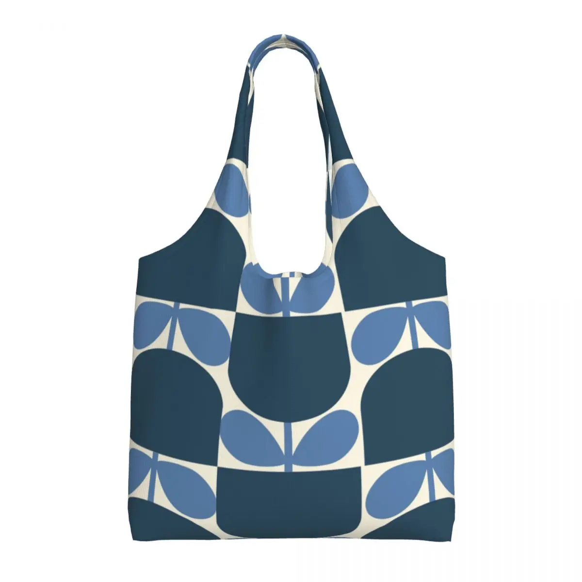 Custom Block Flower Grocery Shopping Bags Print Canvas Shopper Shoulder Tote Bag Large Capacity Durable Orla Kiely Bags Handbags