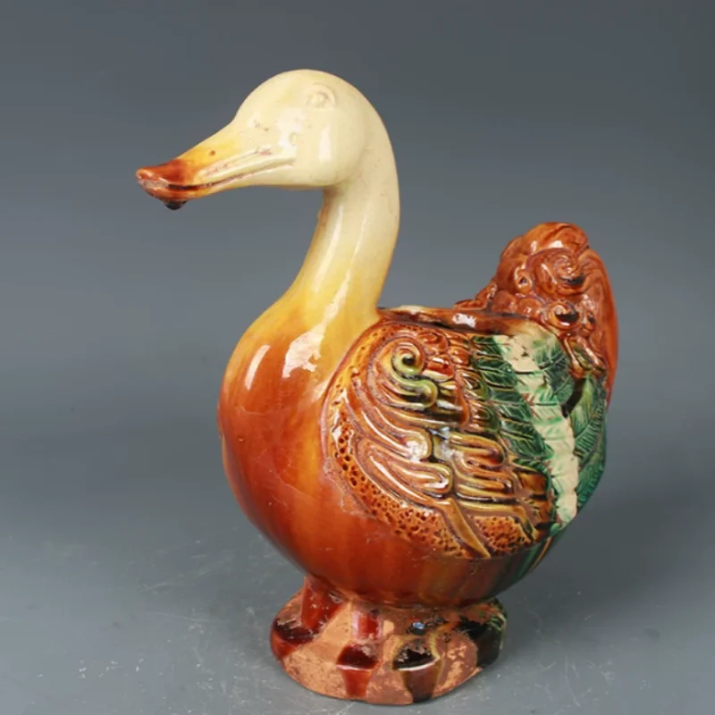 China Tang Sancai Duck Flower Insert Creative Ornament Antique Porcelain Stationery Supplies Pen Wash Decorative Crafts