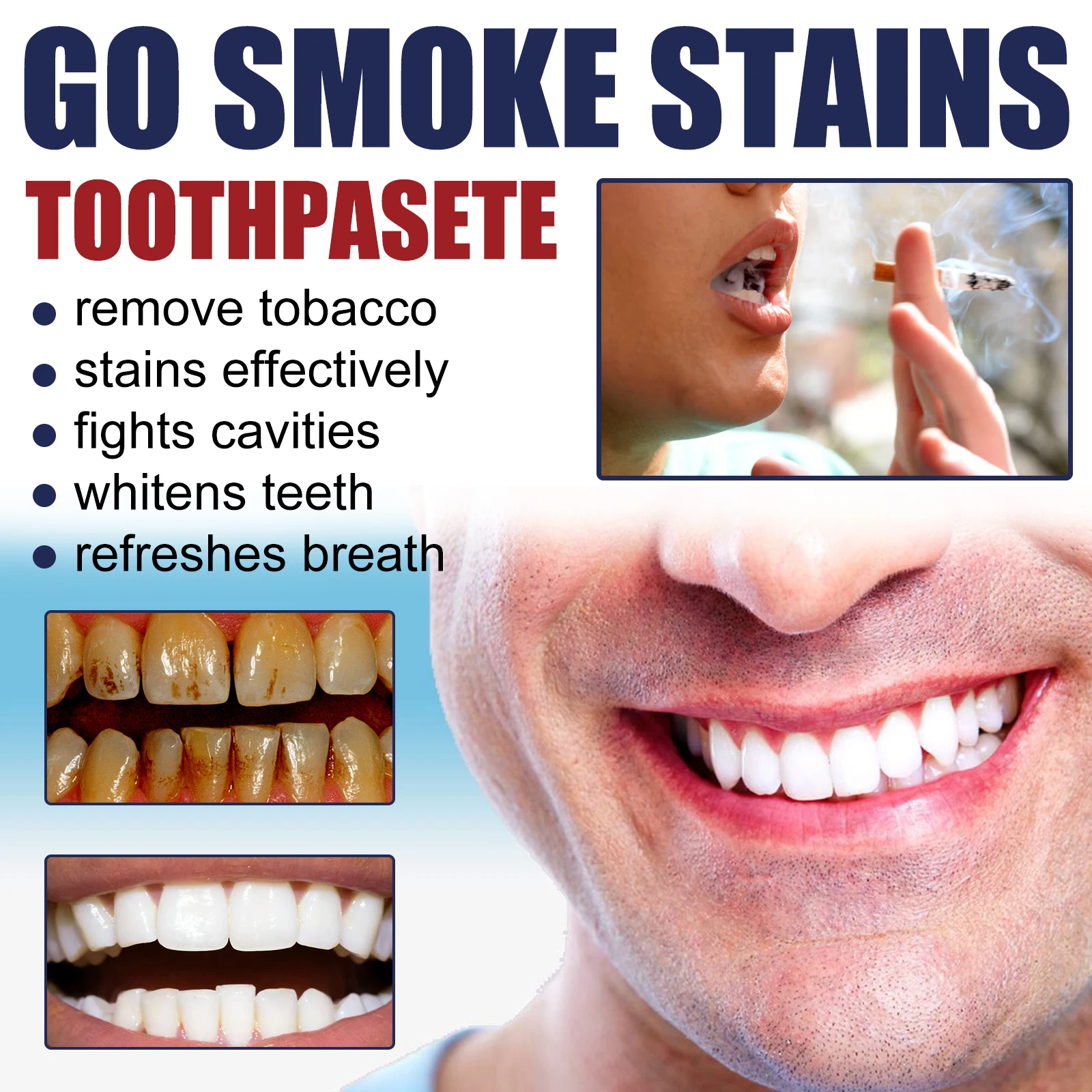EELHOE 60ml Toothpaste Deep Clean Teeth Fresh Breath Remove Tooth Stains Daily Oral Care Dental Cleaning Product For Personal Us