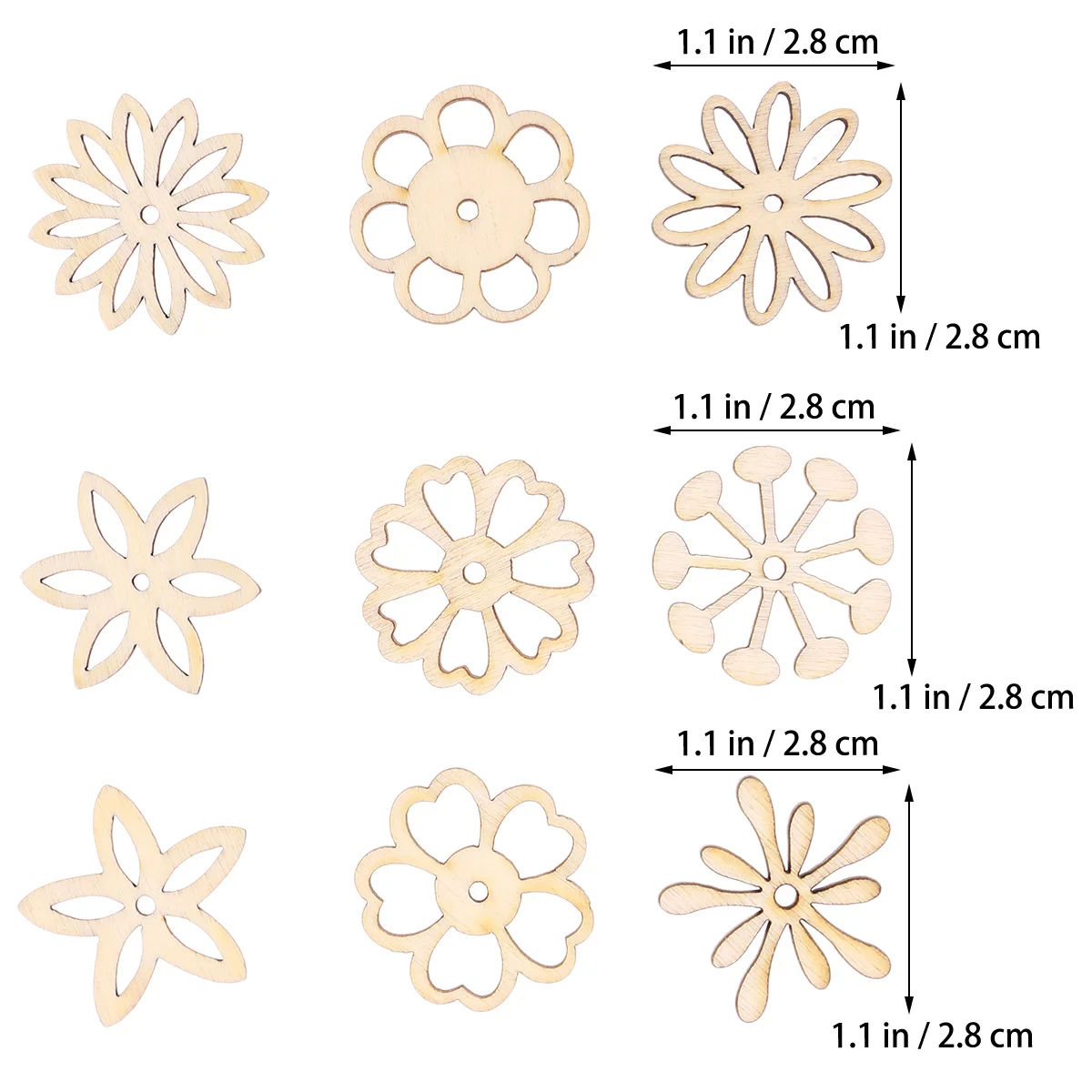 50 قطعة شريحة خشبية الديكور Diy بها بنفسك قلادة الخشب المجوف لشجرة عيد الميلاد عيد الميلاد ديكور معلق عطلة المنزل زخرفة الحرفية الخياطة