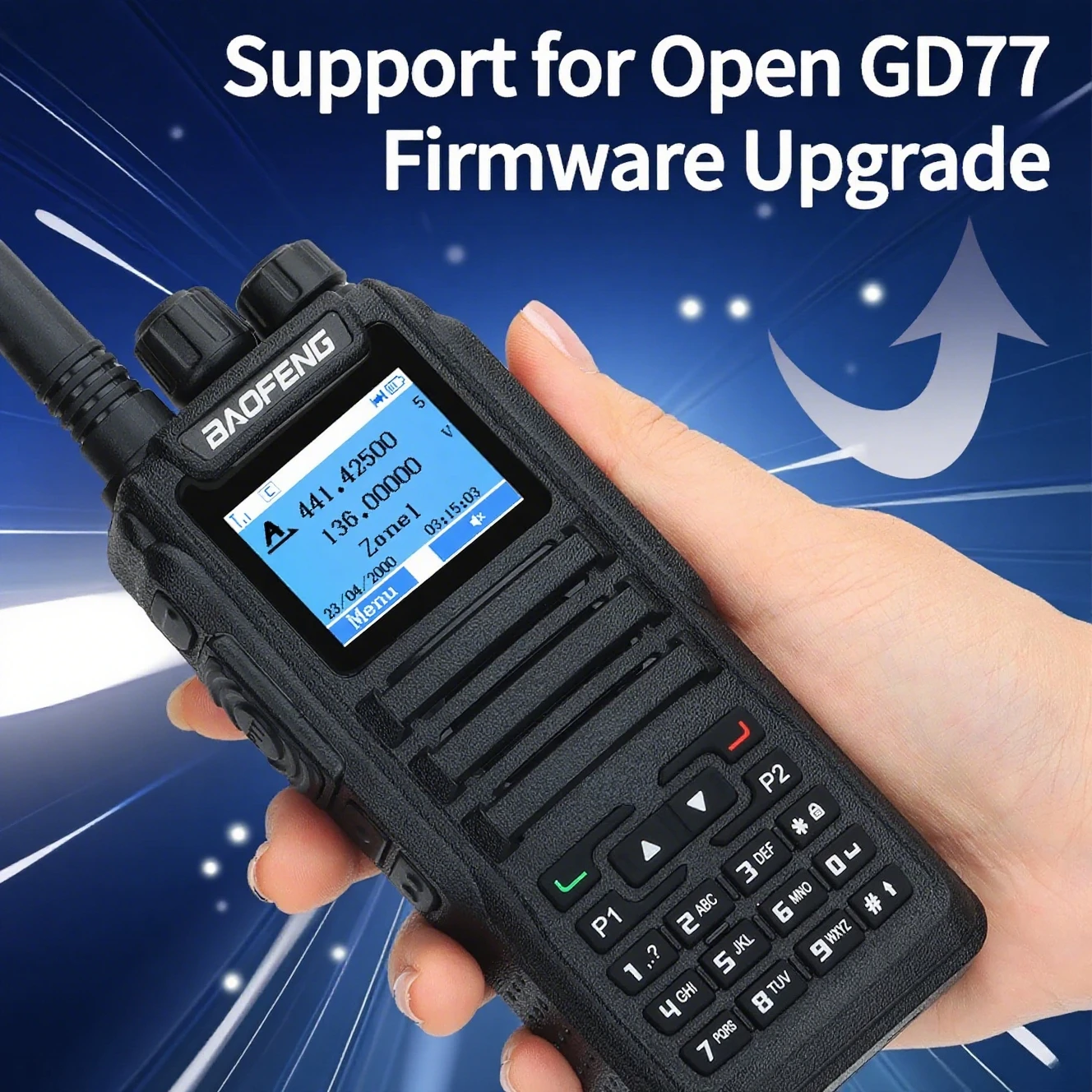 Baofeng DM1701 Digital Walkie Talkie Dual Mode Analog Two Way Radio Open GD77 Dual Time Slot Tier 1+2 Hunting camping Ham Radio