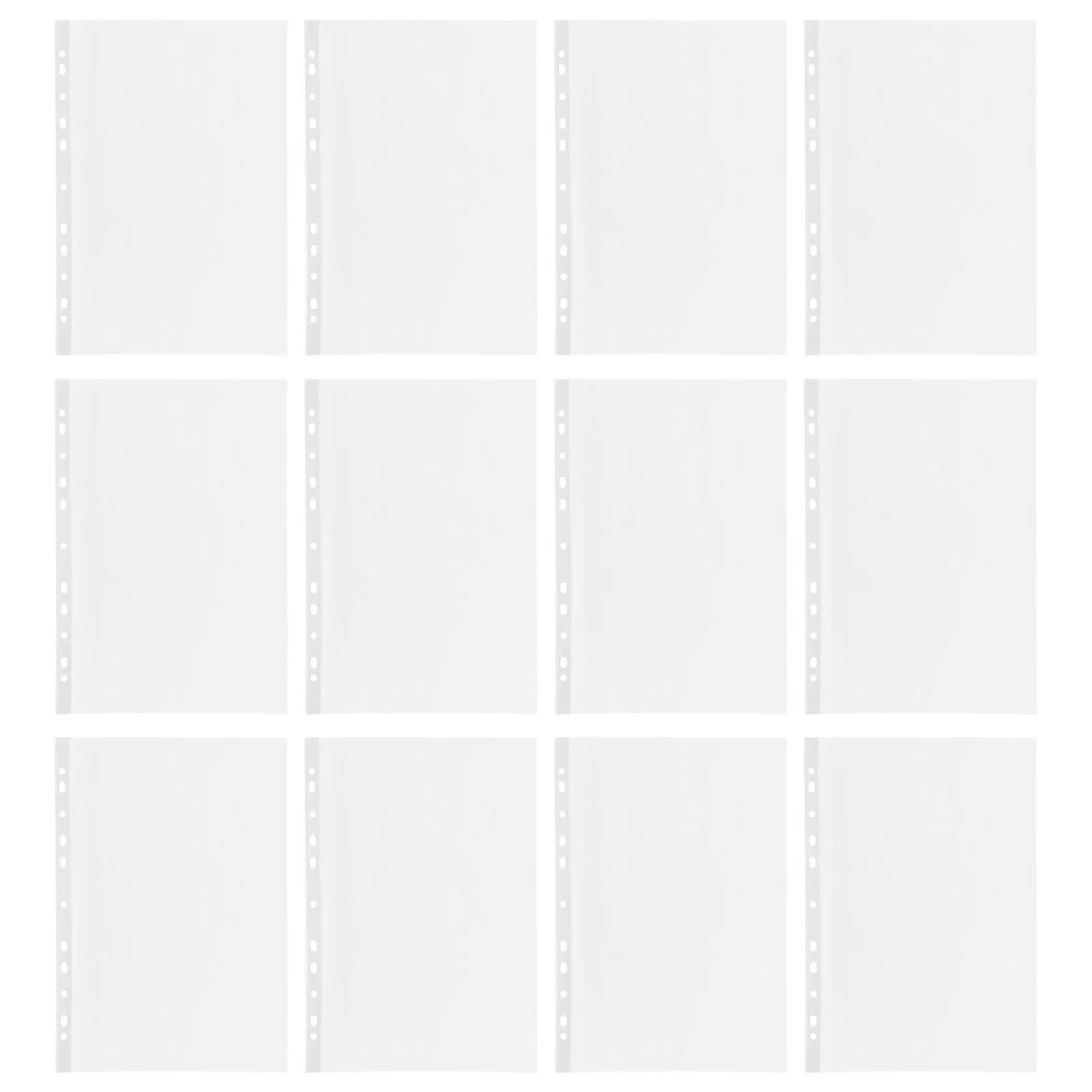 

100Pcs Clear Binder File Sheet Protector Transparent Document Bag Organizer Storage Office School Home Use Paper Protectors
