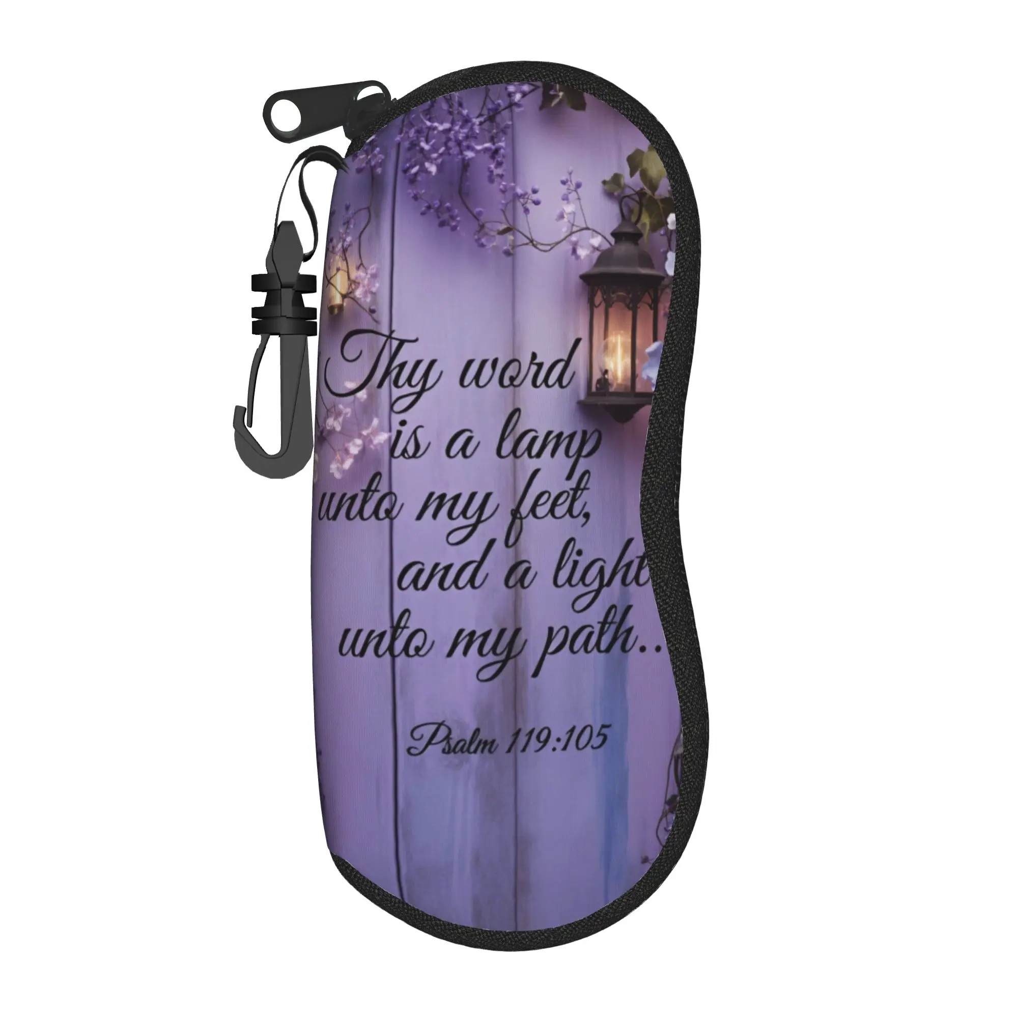 Thy word is a lamp unto my feet Glasses Case Cover Men Women  Sunglasses Pouch Fashion Print Eyewear Bag Eyeglass Protector