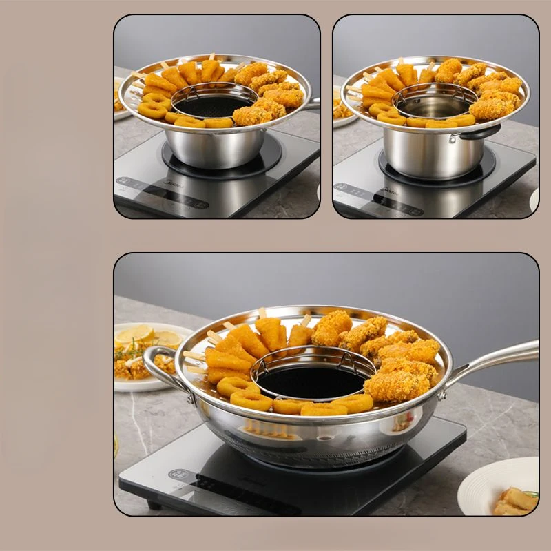 مقلاة تصريف متعددة الوظائف من الفولاذ المقاوم للصدأ ، رف تصريف مانع للسخونة ومضاد للرذاذ ، رف جانبي للمقلاة ، قطع فنية للمطبخ المنزلي ، سيارة جديدة