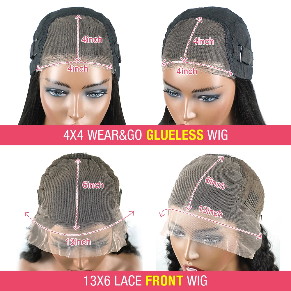 30 40 Inch Straight Lace Front Human Hair Wigs Wear Go Glueless Wig 13x6 HD Lace Frontal Wig Human Hair 6x4 HD Lace Closure Wig