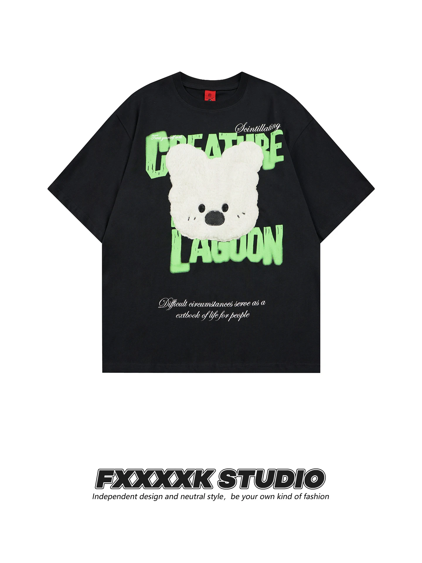 

Парные футболки свободного кроя с вышивкой медведя, удобные, дышащие, из хлопка, для мужчин и женщин, повседневные, с круглым вырезом