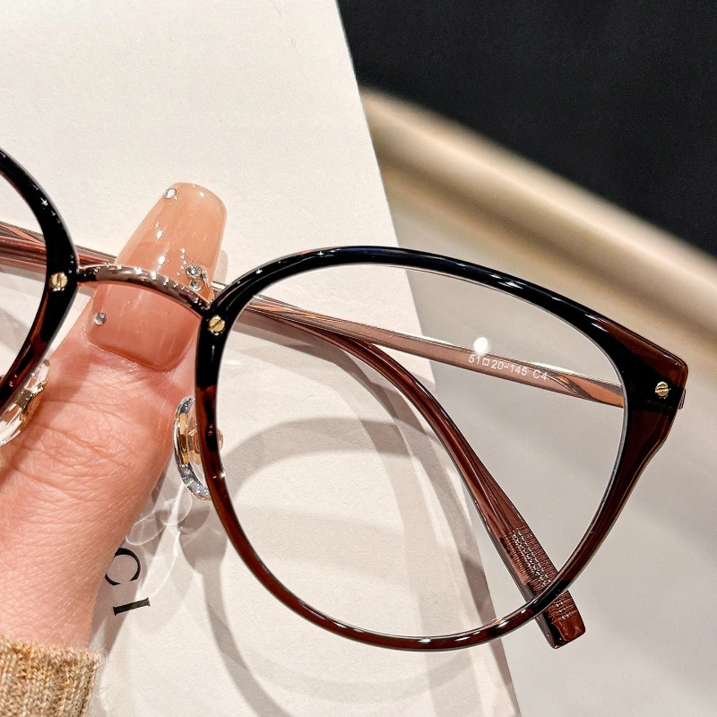 EYORA موضة عين القط النساء التيارات نظارات للقراءة مكافحة الضوء الأزرق قصر النظر و مد البصر اللونية وصفة طبية نظارات عدسة #4