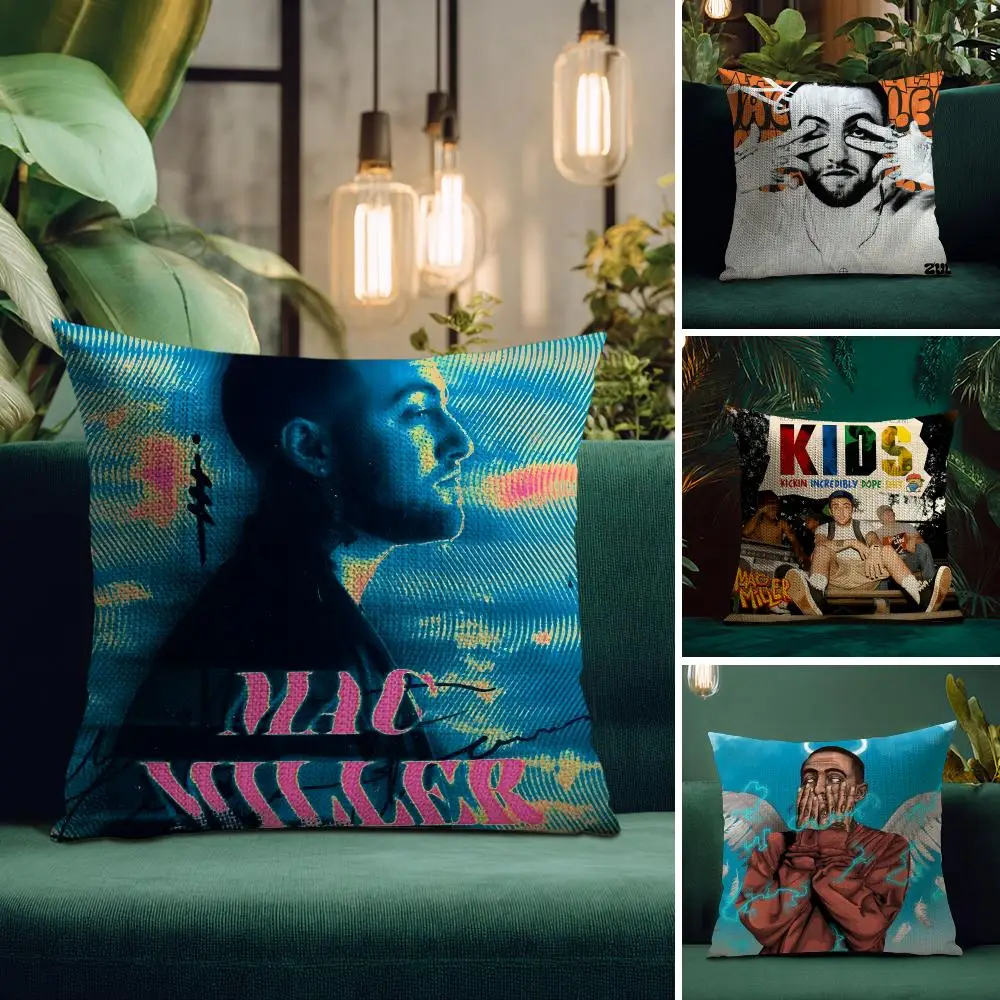 Singer M-Mac Miller Cushion Cover Natural Linen Pillow Case Double-Sided Print Decorative Sofa Pillowcase Home Decor Gift