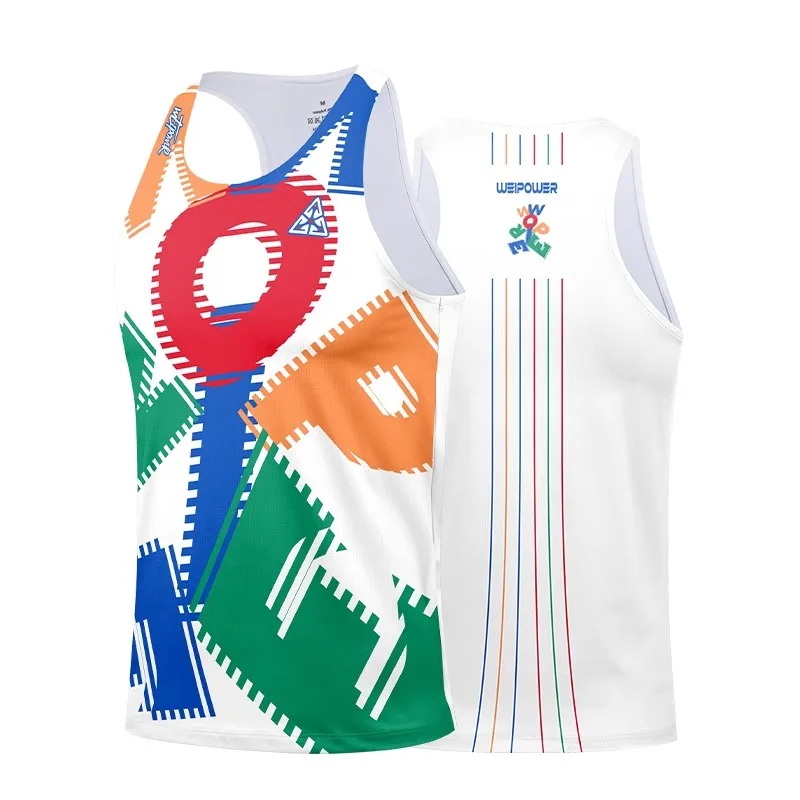

Outdoor Running Sports Tank Tops Summer Men's Women's Marathon Professional Quick Drying Sleeveless Vest Loose Crew Neck Clothes