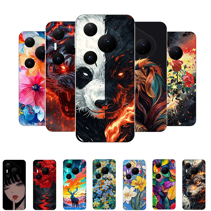 Para Huawei Pura 80 Pro funda de teléfono Panda silicona suave protección completa contraportada para Huawei Pura 80 Ultra 80Pro + Fundas Pura80