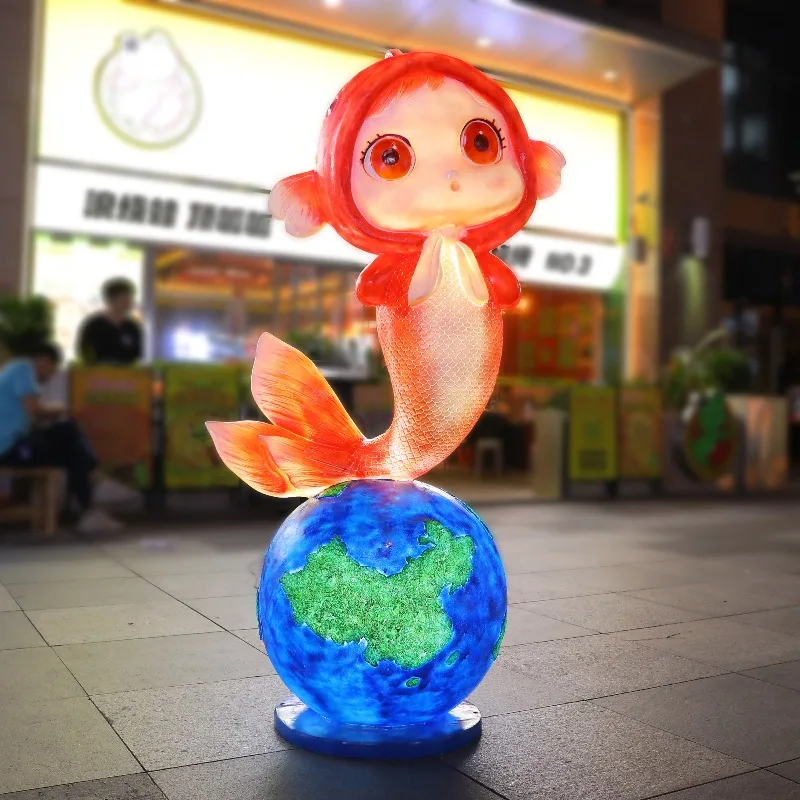 

Luminous Cartoon Fish Model Sculpture Restaurant Restaurant Boiled Fish Grilled Fish Shop Entrance Internet Celebrity