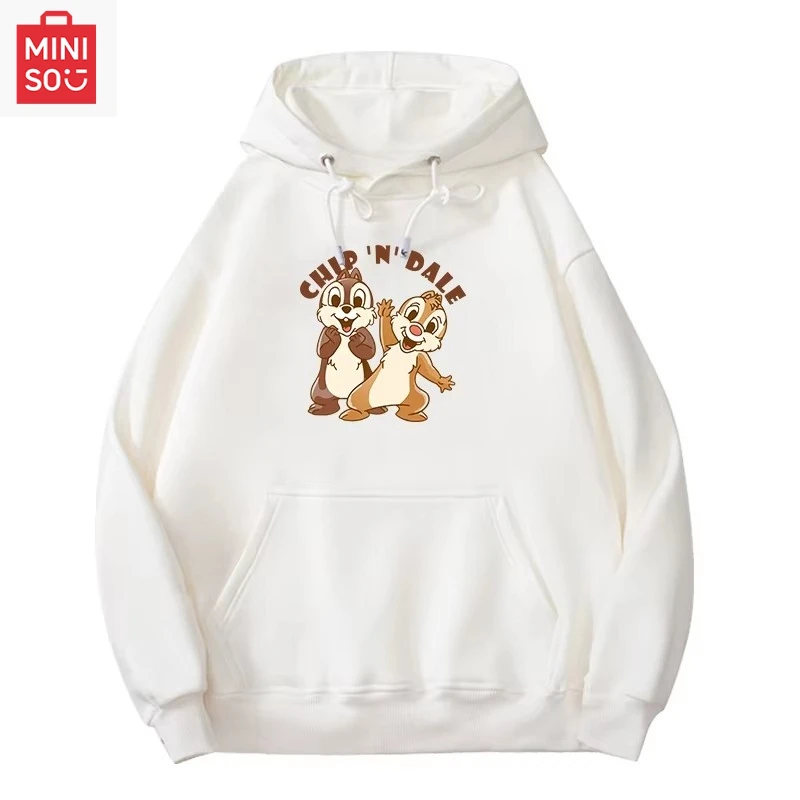 

Disney Chip Dale hoodie pocket top women's cartoon new autumn and winter hooded loose cute V-neck sweater jacket