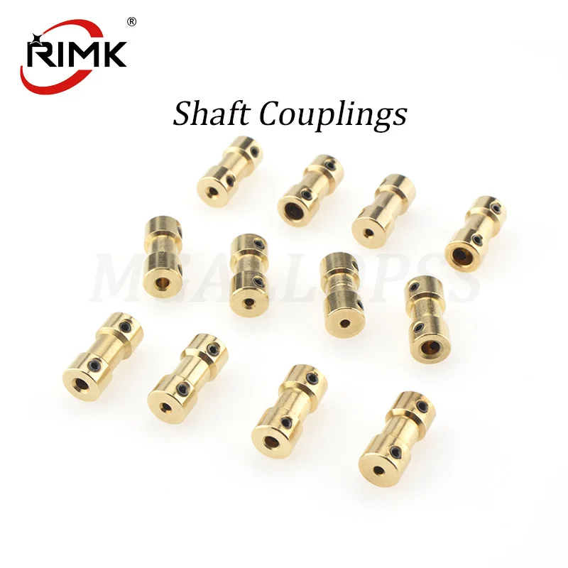 2pcs Drive Shaft Connector Motor Shaft Coupling Copper Coupling with Screw for RC Car Boat and Robot
