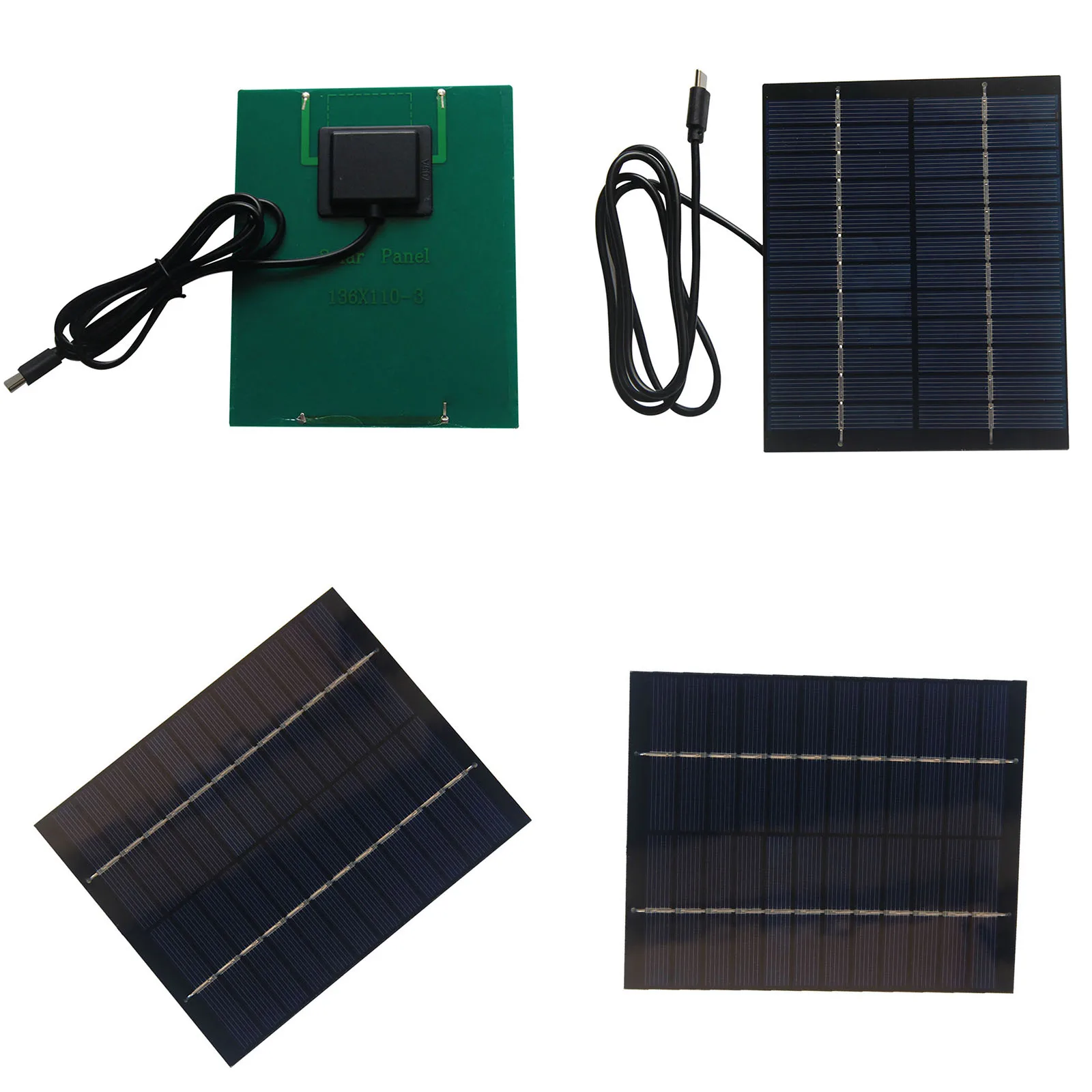 2W 12V Solar Panel Type-C Output Solar Charging Panel Portable Solar Panel Charger for Cameras