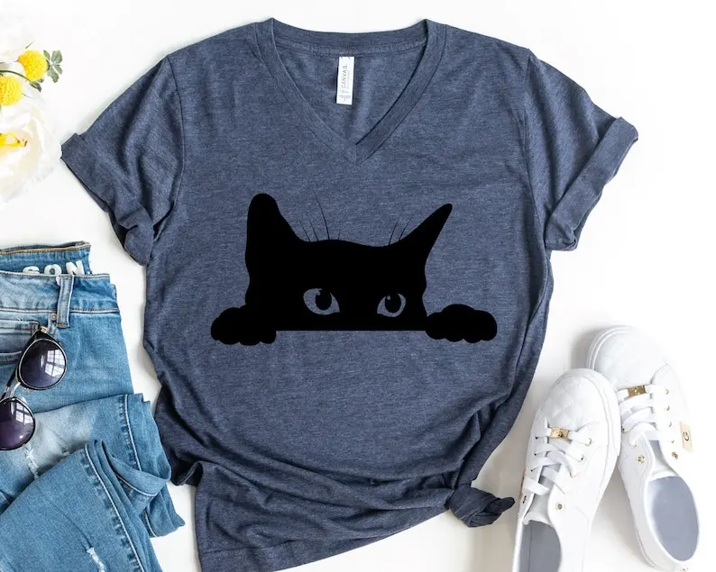 Black Cat Lover Shirt Cute Owner Gift For Lover Animal Lover Gift For Short Sleeve Top Tees 100% Cotton Streetwear Harajuku goth