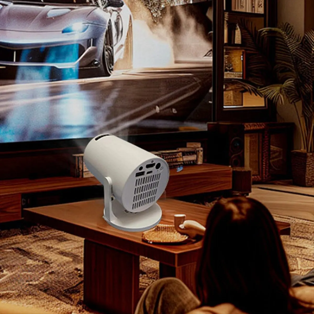 【ELEVATE LIFE】Y200 Mobile Phone Cable Connection with the Same Screen Projector Portable -Compatible Projector 180 Degree Rotati