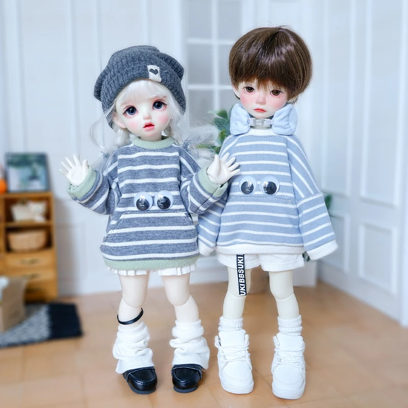 30cm BJD Clothes Loose Striped Sweater Shorts，for Big 1/6, Yosd, 1/6 BJD SD DD Doll Toys Hobbies Shoes Accessories Toy Clothing