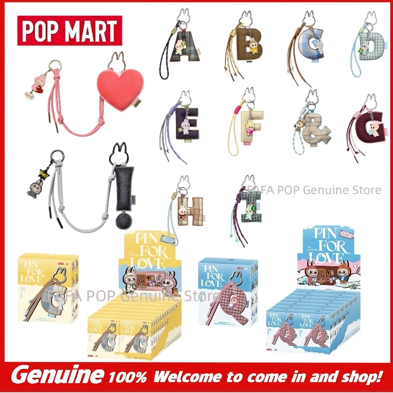 

Genuine New POPMART THE MONSTERS PIN FOR LOVE Series Letter Pendant Blind Box Labubu Cute Keychain Anime Bag Charm Pendant