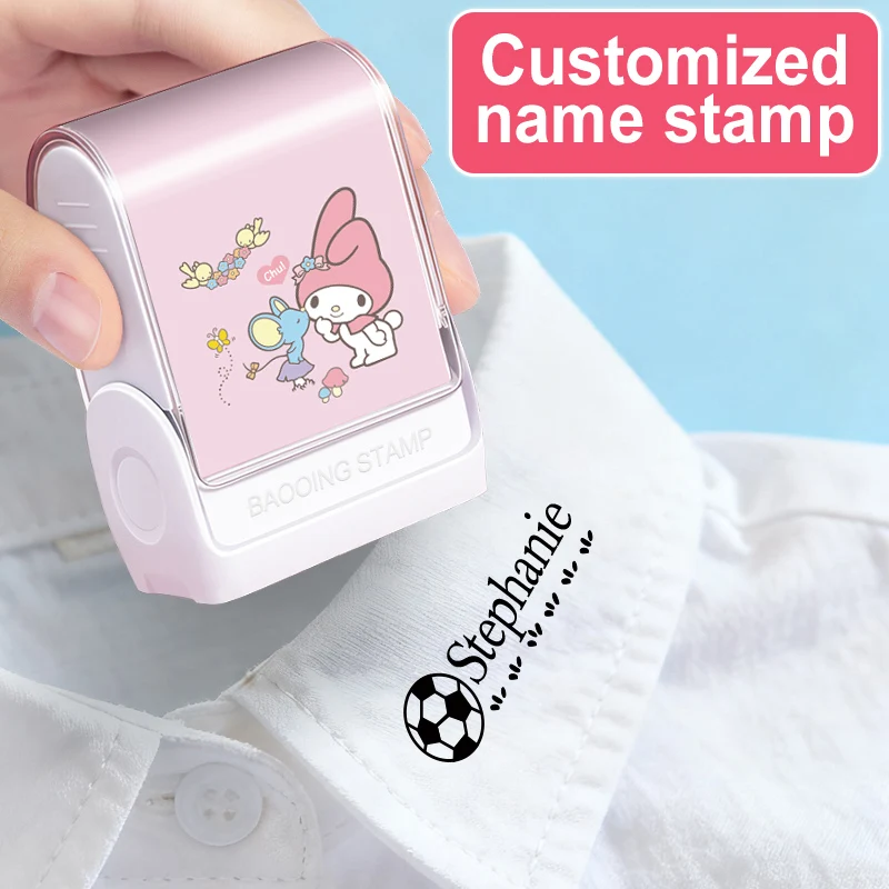 Personalisierter wasserfester Namensstempel mit abwaschbarer Tinte, selbstfärbendes individuelles Siegel für Schreibwaren, Lunchboxen, Schultaschen, Alltagsgegenstände