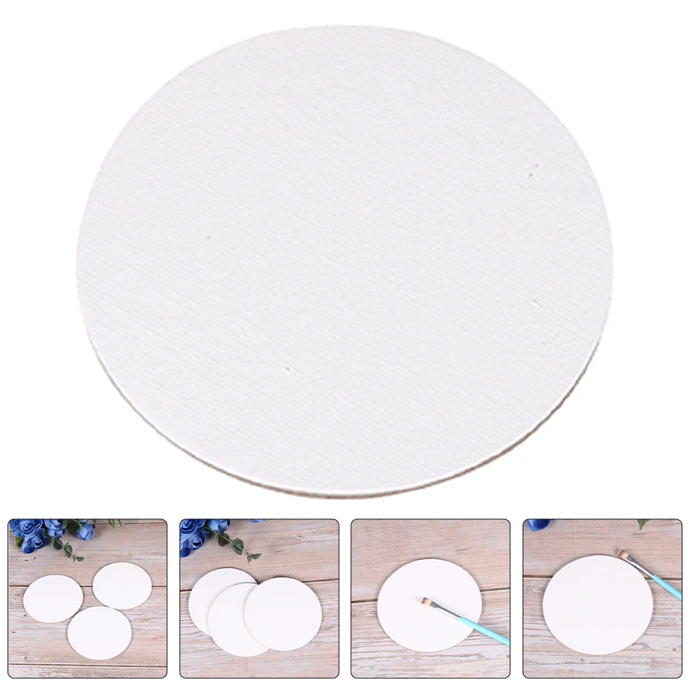 

8Pcs 4 Inch Round Canvas Boards for Oil Acrylic Watercolor Painting Blank Panels Artists Students Hobbyists Portable Creative
