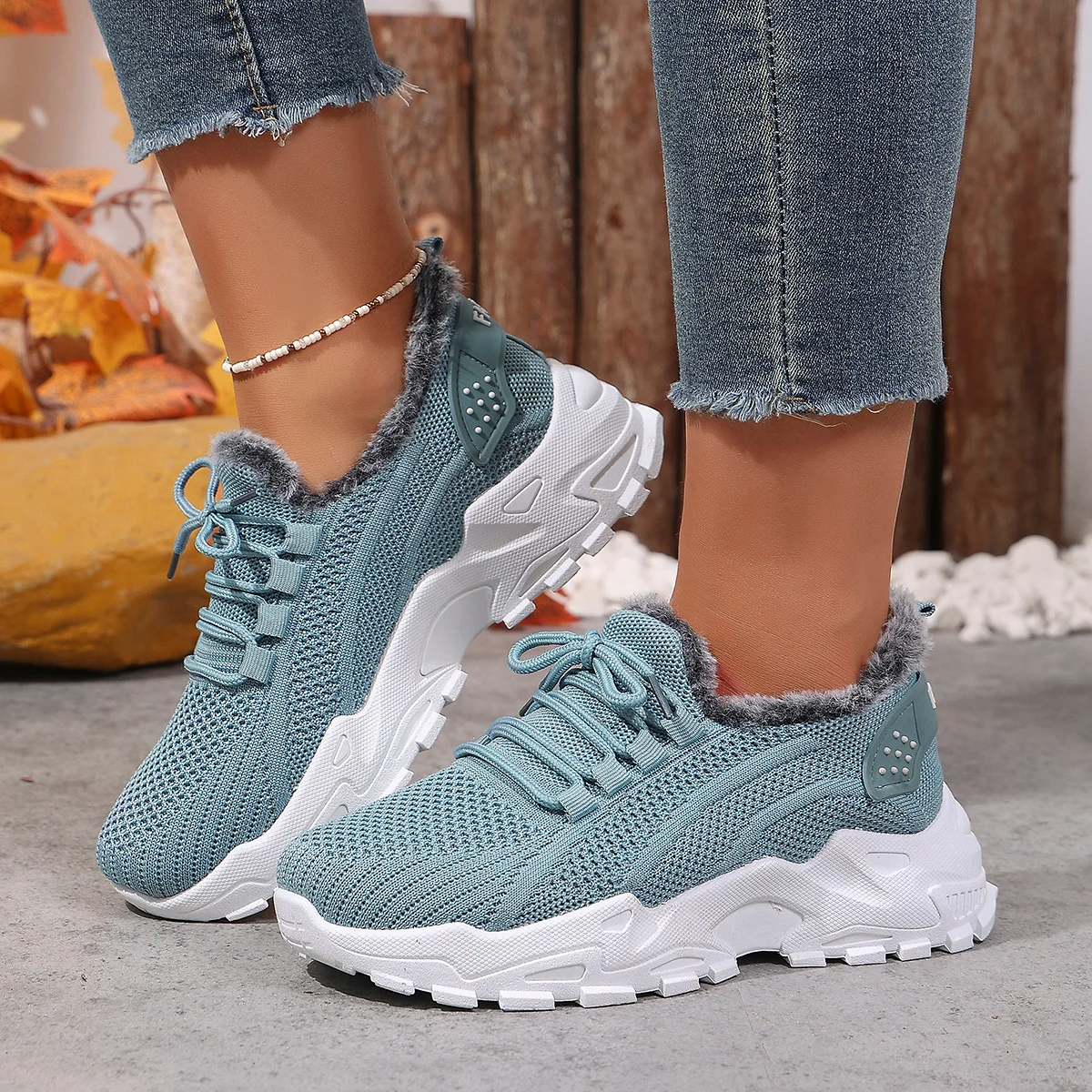 Warme, mit Fleece gefütterte Damen-Kurzstiefel: leichte, stilvolle und vielseitige Freizeitsportstiefel für Frauen. – Detail 14
