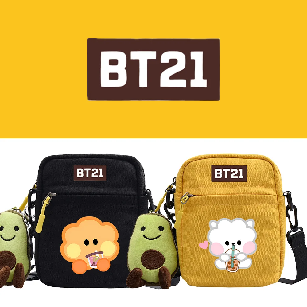 

Милая мультяшная сумка через плечо Bt21, креативная милая маленькая квадратная сумка с рисунком молока, чая, конфет, повседневный женский подарок