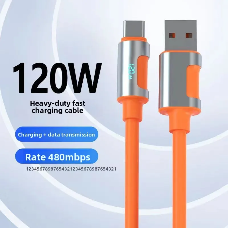 120W USB C Fast Charging Cable Type C Android Phone Data Cord Power Cable Quick Charge Mobile Charging Wire