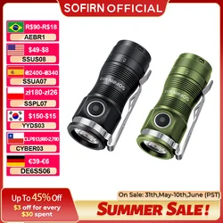 Sofirn Mini SC13 SST40 LED 1300lm Tactical 18350 Rechargeable Flashlight 6000K Keychain Light with Magnetic