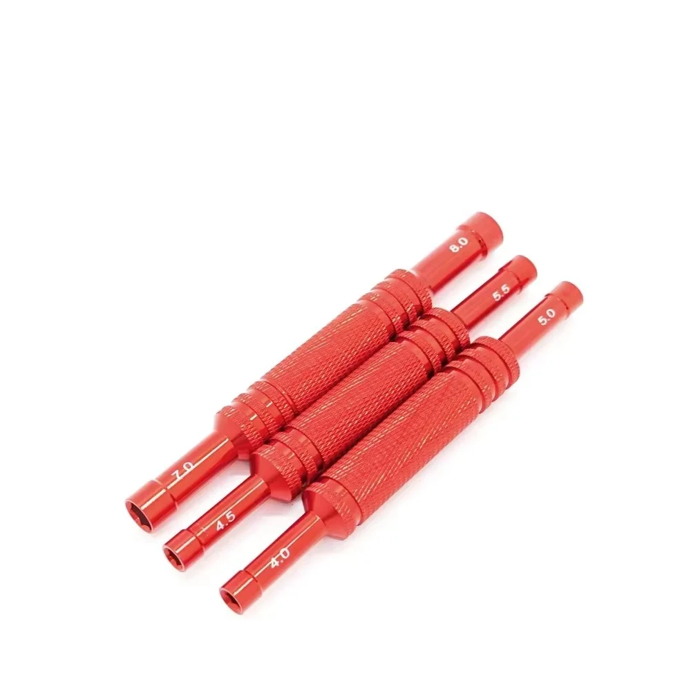 1pc Red Hexagon Sleeve Aluminum Alloy Double Head Screwdriver Hex Wrench Tool for RC Car Parts 4.0/5.0/4.5/5.5/7.0/8.0mm
