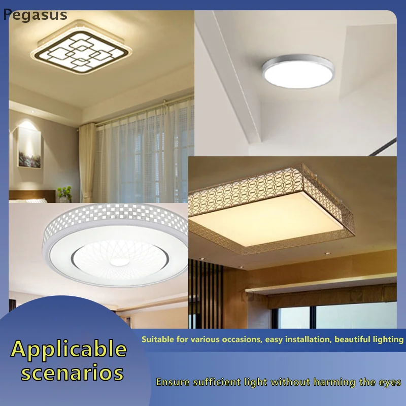 Universal 12W to 48W LED Panel Light Replacement Module Set, Suitable for Ceiling Fan & Wall Lamps, Operates at 220v