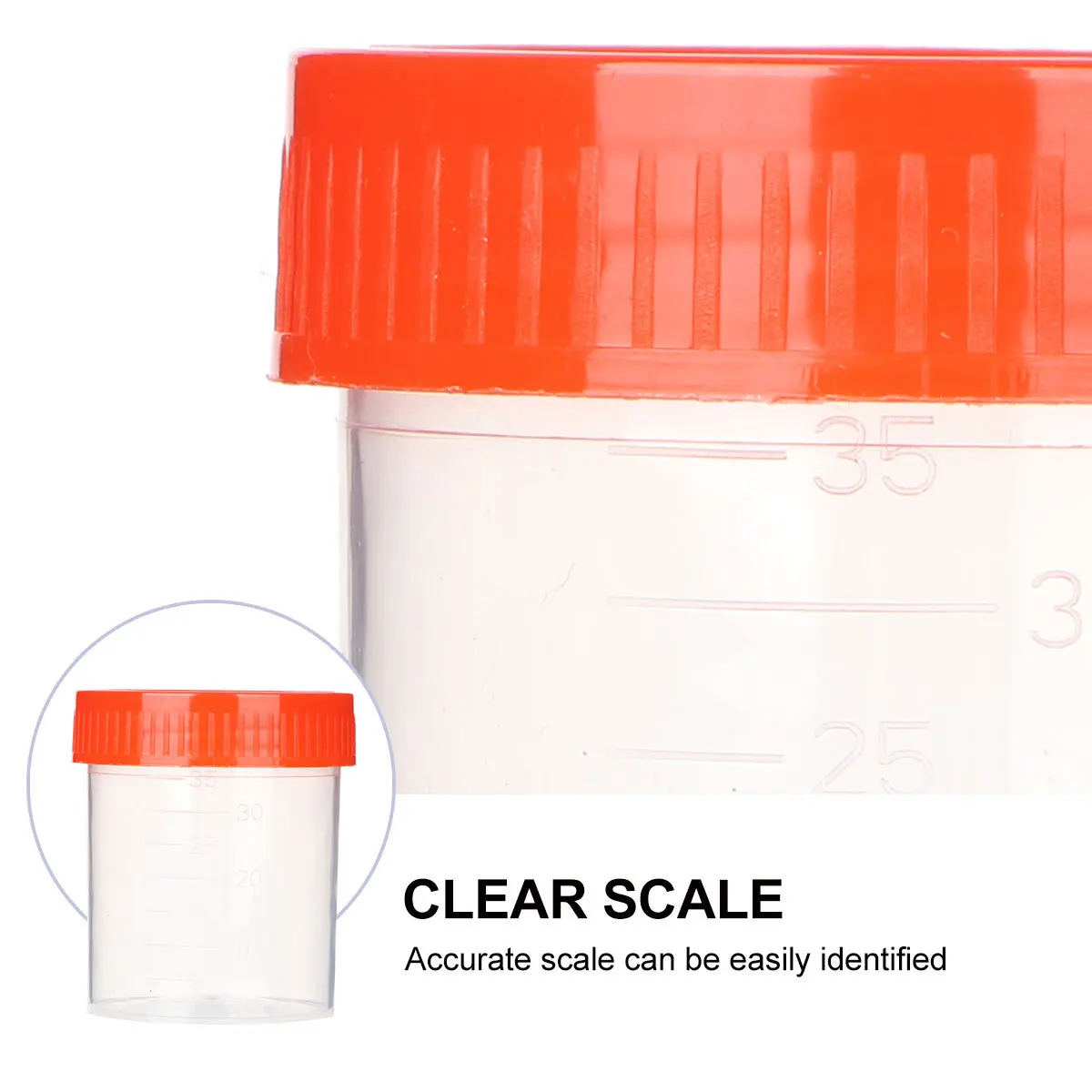 

50Pcs 40Ml Specimen Cup Premium Urine Container for Sample Preparation Lab Testing Reagent Pre Filling Multi Liquid Use Sealed