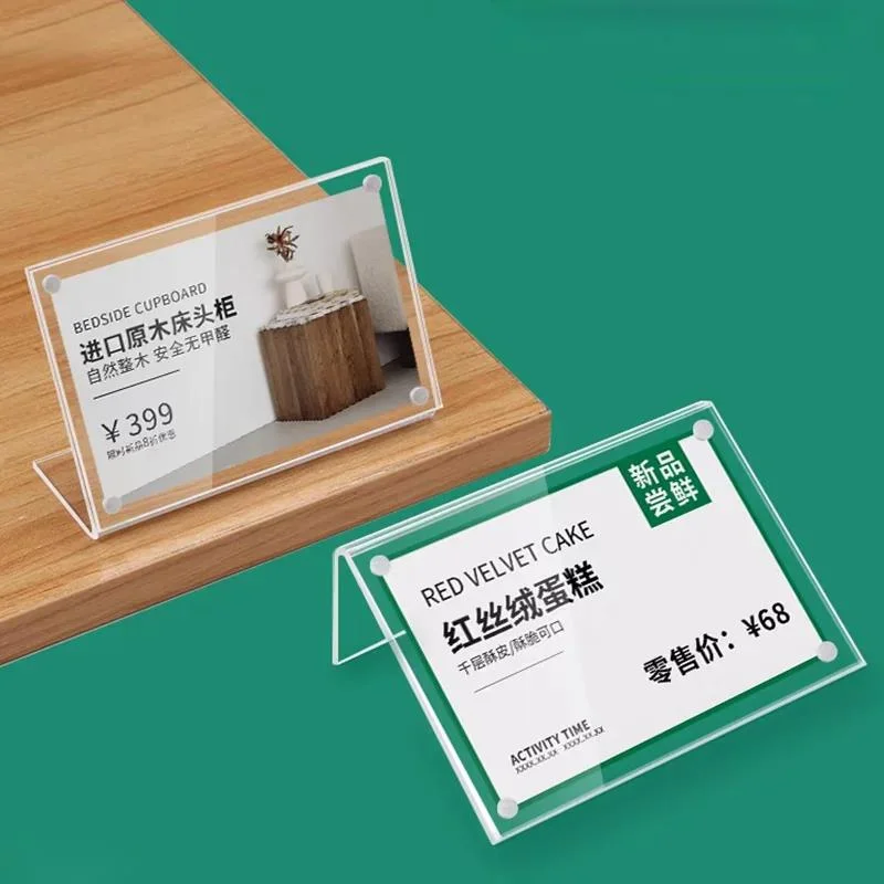 10pcs 90x60mm Magnetic Table Mini Clear Plastic Price Label Paper Tags Menu Price List Frame Acrylic