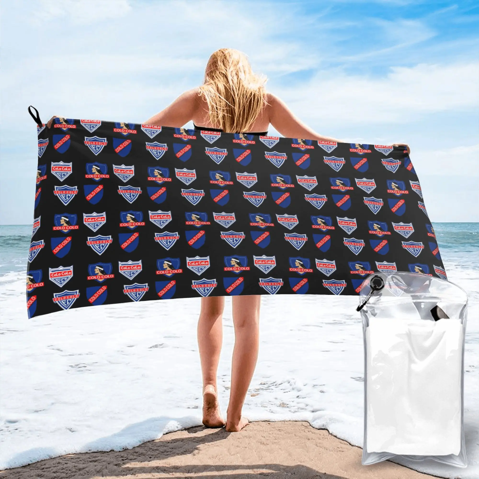 Social Y Deportivo Colo-Colo Beach Towel Soft Microfiber Quick Dry Absorbent Quick Towels For Swimming