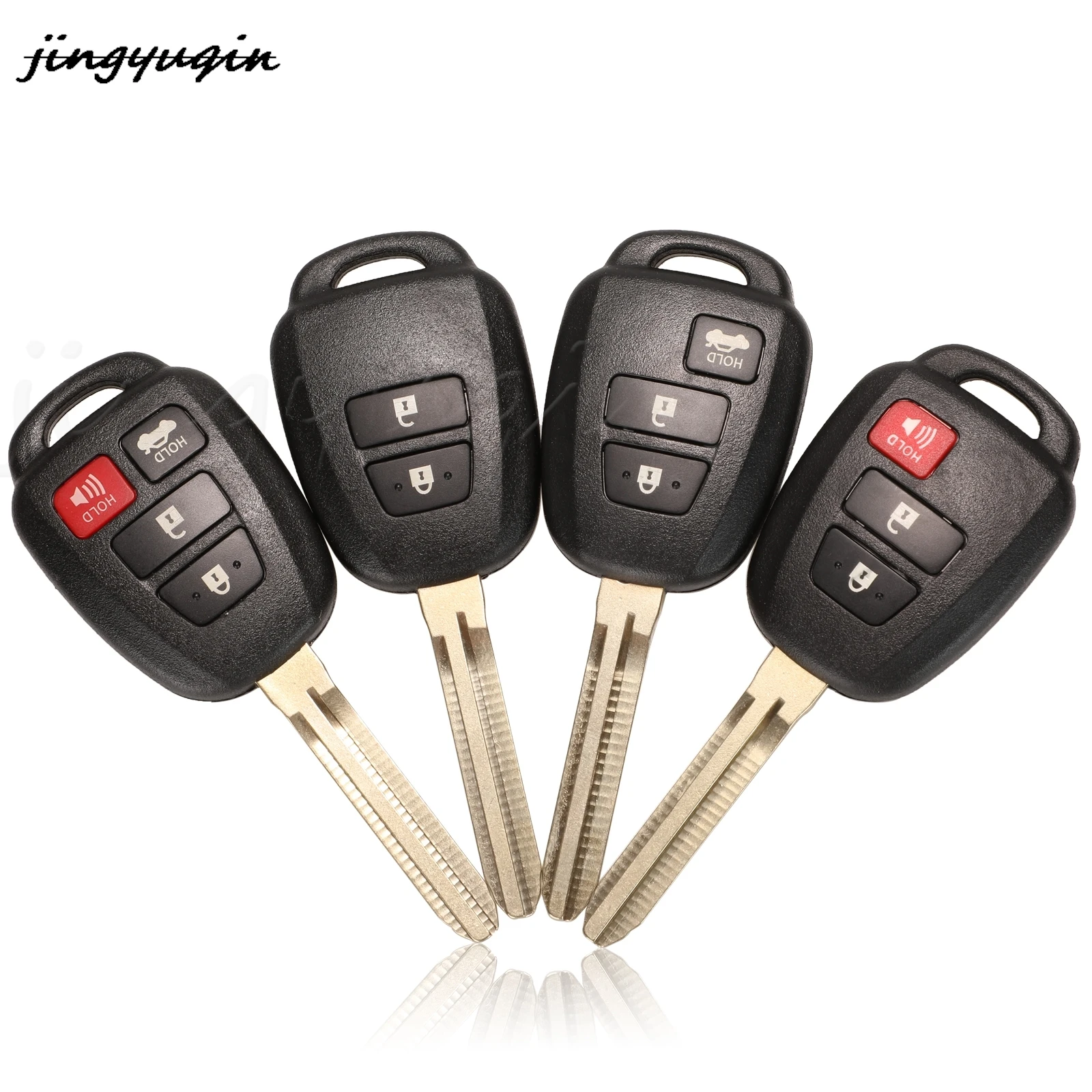 

jingyuqin 10pcs/lot 2/3/4 Buttons Replacement Remote Car Key Shell Case Fob For Toyota CAMRY Corolla RAV4 Prius TOY43 Blade