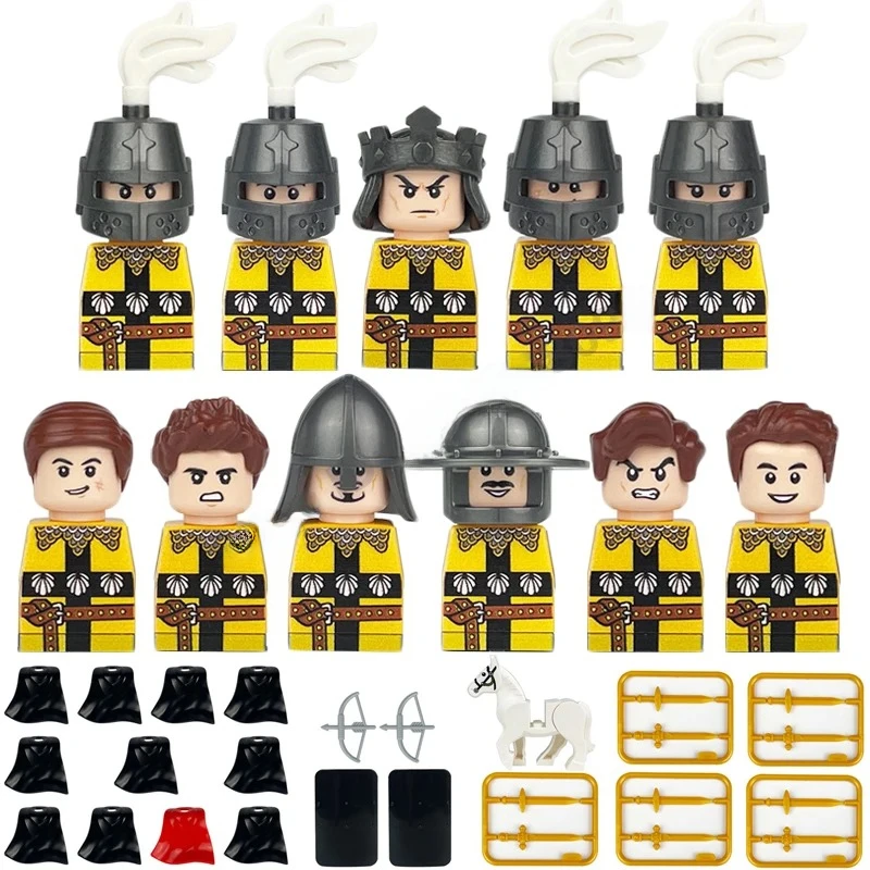 Mittelalterliche Europa-Militärfiguren Bausteine Römische Krieger Soldaten Burg Ritter Königliche Garde König Skelett Legion Bausteine – Detail 12