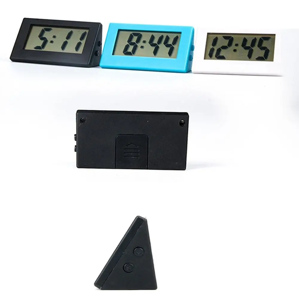 

Easy Use Small Mini Triangle Clock ABS Simple Desk Digital Clock Mute Electronic Office