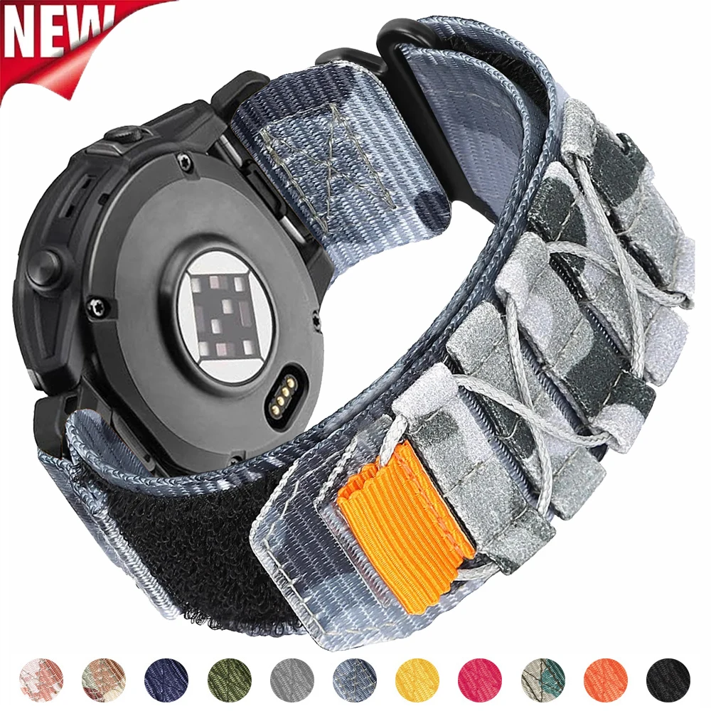 22mm 26mm Nylonband für Garmin Fenix 8 E 5 5X 6X 6 7 7X Pro/TACTIX/Mk2 Mk2i G1/Enduro 2 3 Sportarmband Quick Fit Armband