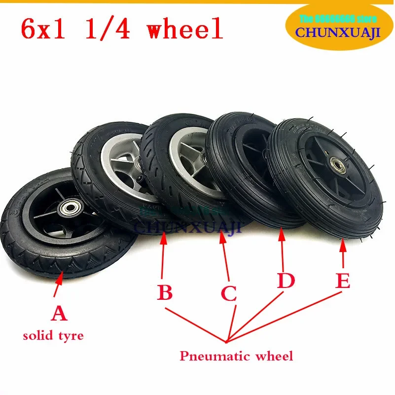 150MM Wheels 6x1 1/4  Solid / Inflation Tires Inner Tube for Folding Bicycle Electric Scooter 6 Inch Mini Surfing Scooter Tyre