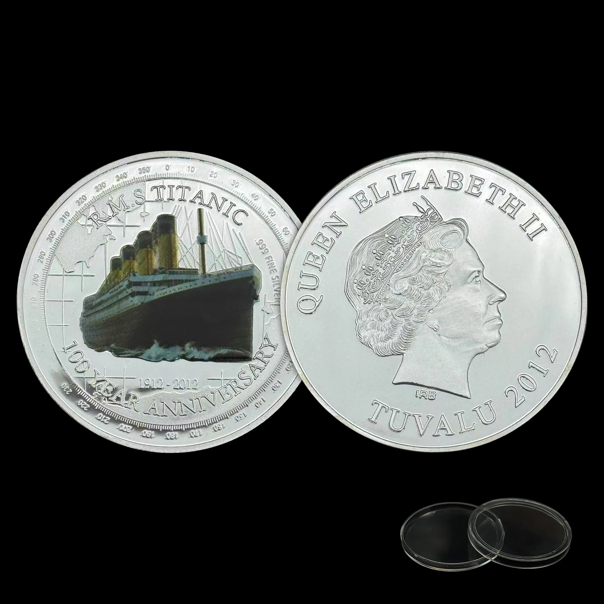 

Titanic 1912-2012 100th Anniversary - Silver Plated Replica Coin, Commemorative Medal, Craft Collectible Gift
