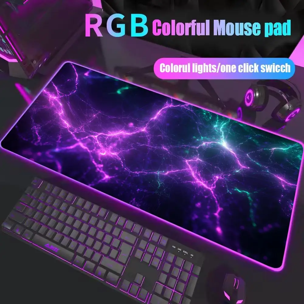 

Neon Nebula Mouse Pad XXL RGB Gaming Mouse Pad XL Gamer Accessories Large LED Light Mousepads PC Computer Desk Mat with Backlit