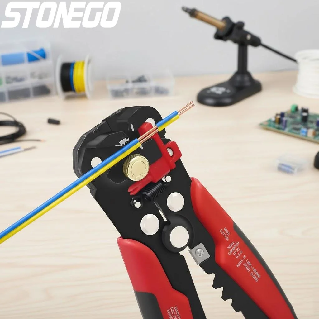 3 in 1 Precision Self Adjusting Wire Stripper AWG 10 22 Solid Wires Effortless Stripping Cutting Crimping Tool
