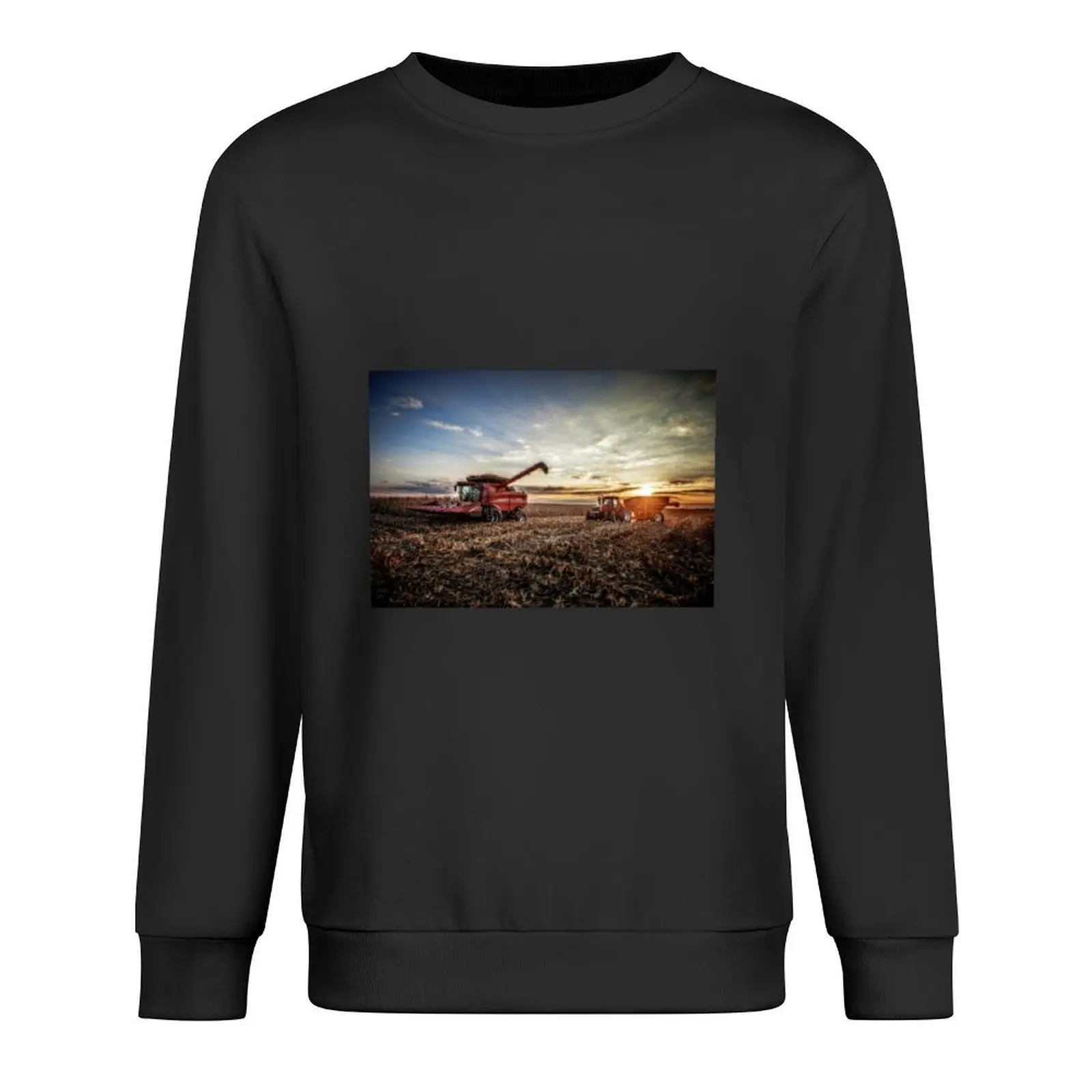 

Harvesting at Sunset Pullover mens clothing men's sweat-shirt set men clothes clothes for men winter man sweatshirt